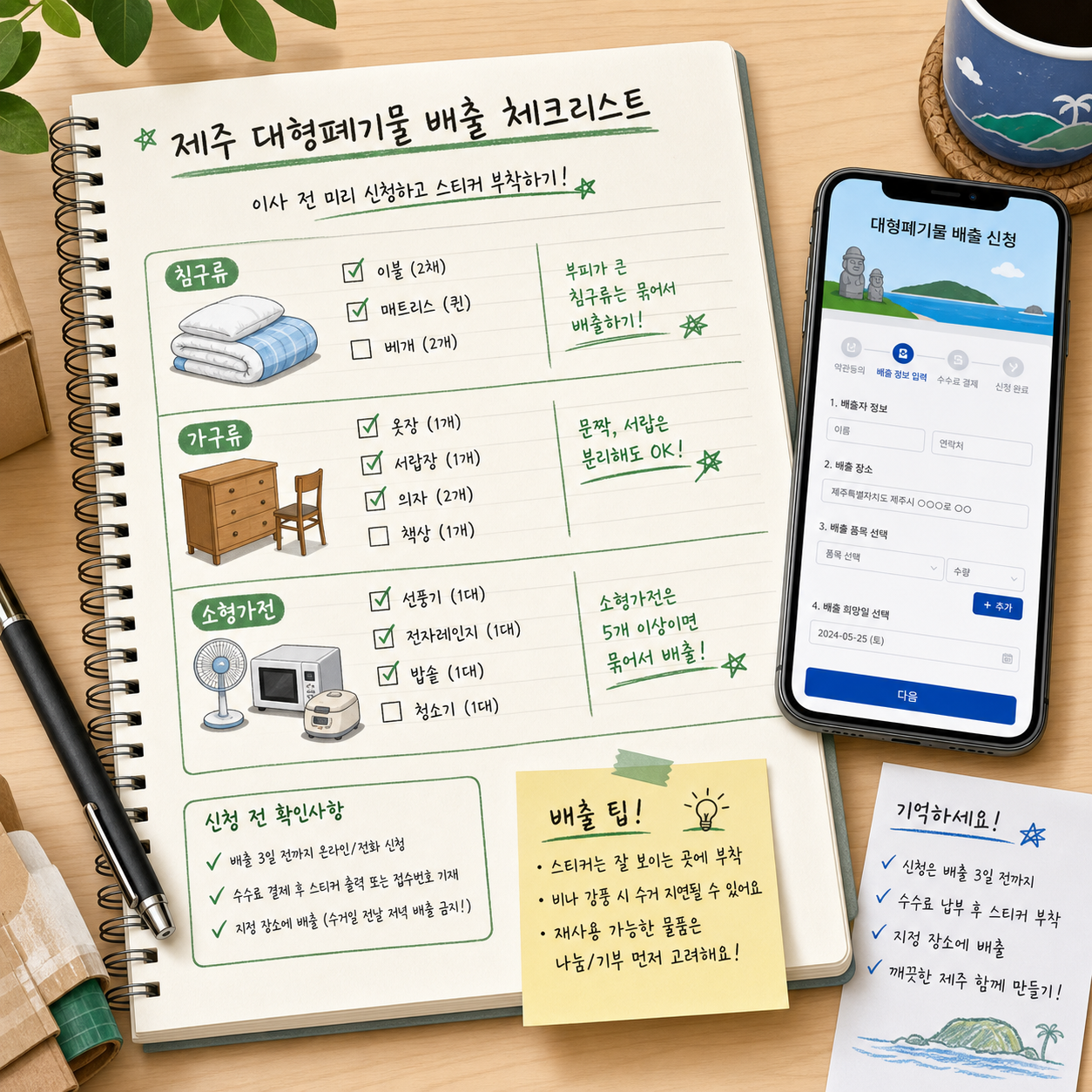 제주 대형폐기물 배출 전 유학생이 확인할 체크리스트와 분류 메모
